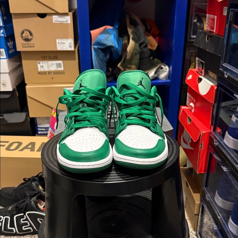 Jordan Green and White Sneakers
